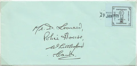 Cambridge Emergency Stamp, 1971